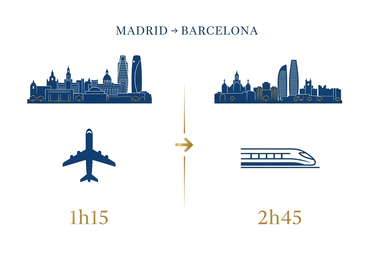 viaje madrid barcelona en avión o tren